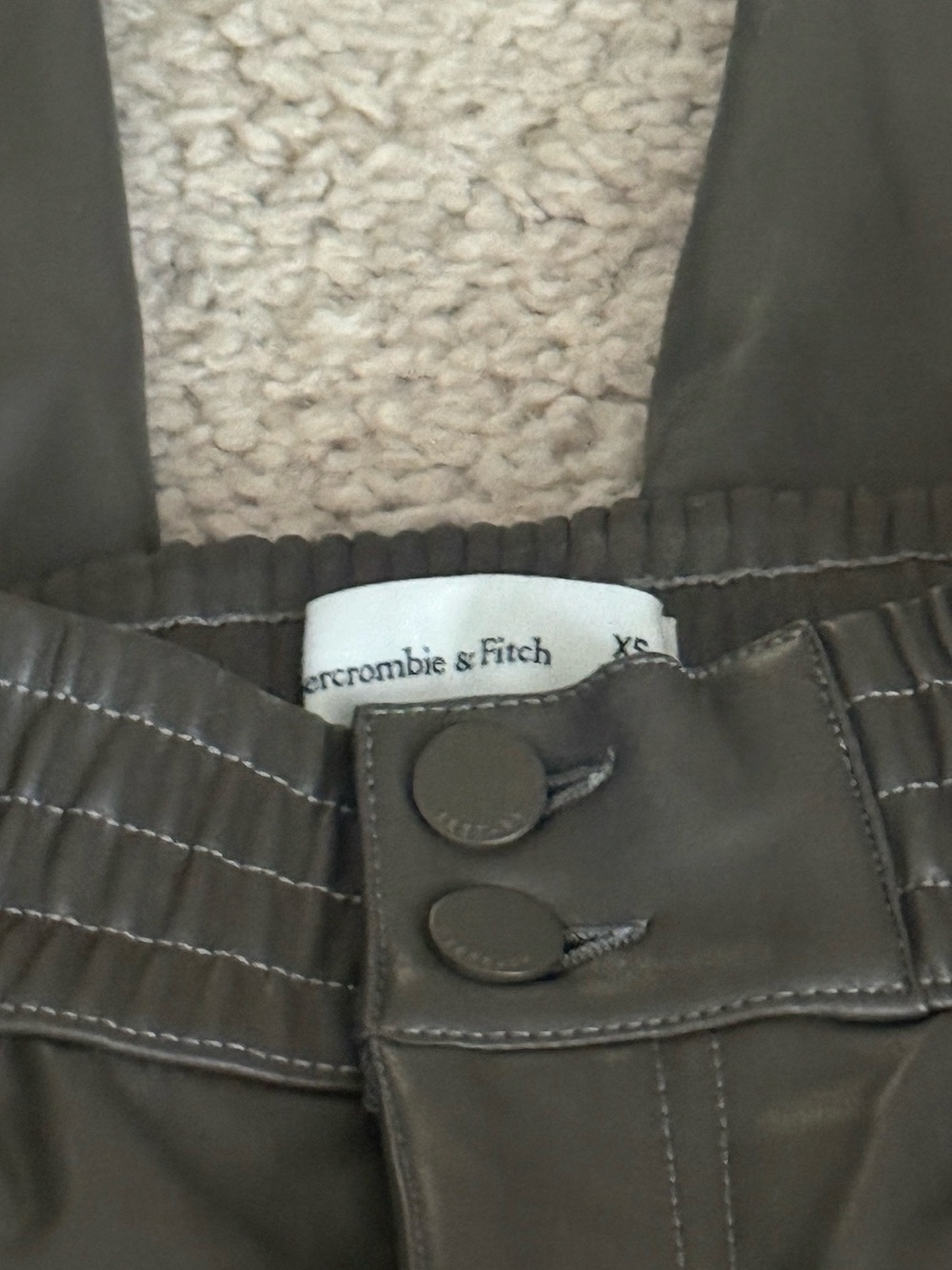 NWOT Abercrombie & Fitch faux leather joggers - Picture 3 of 4